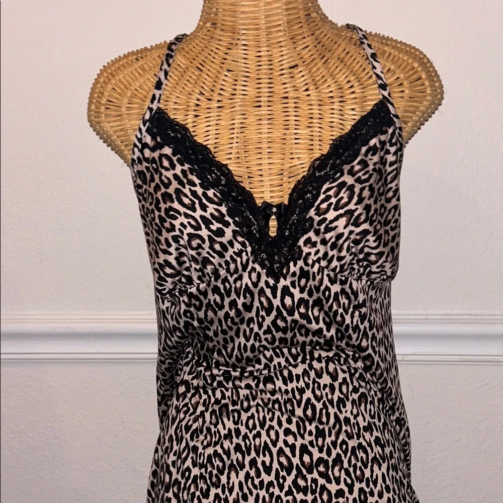 Chic Leopard Print Mini Night Lingerie Pajama Dress - Picture 7 of 8